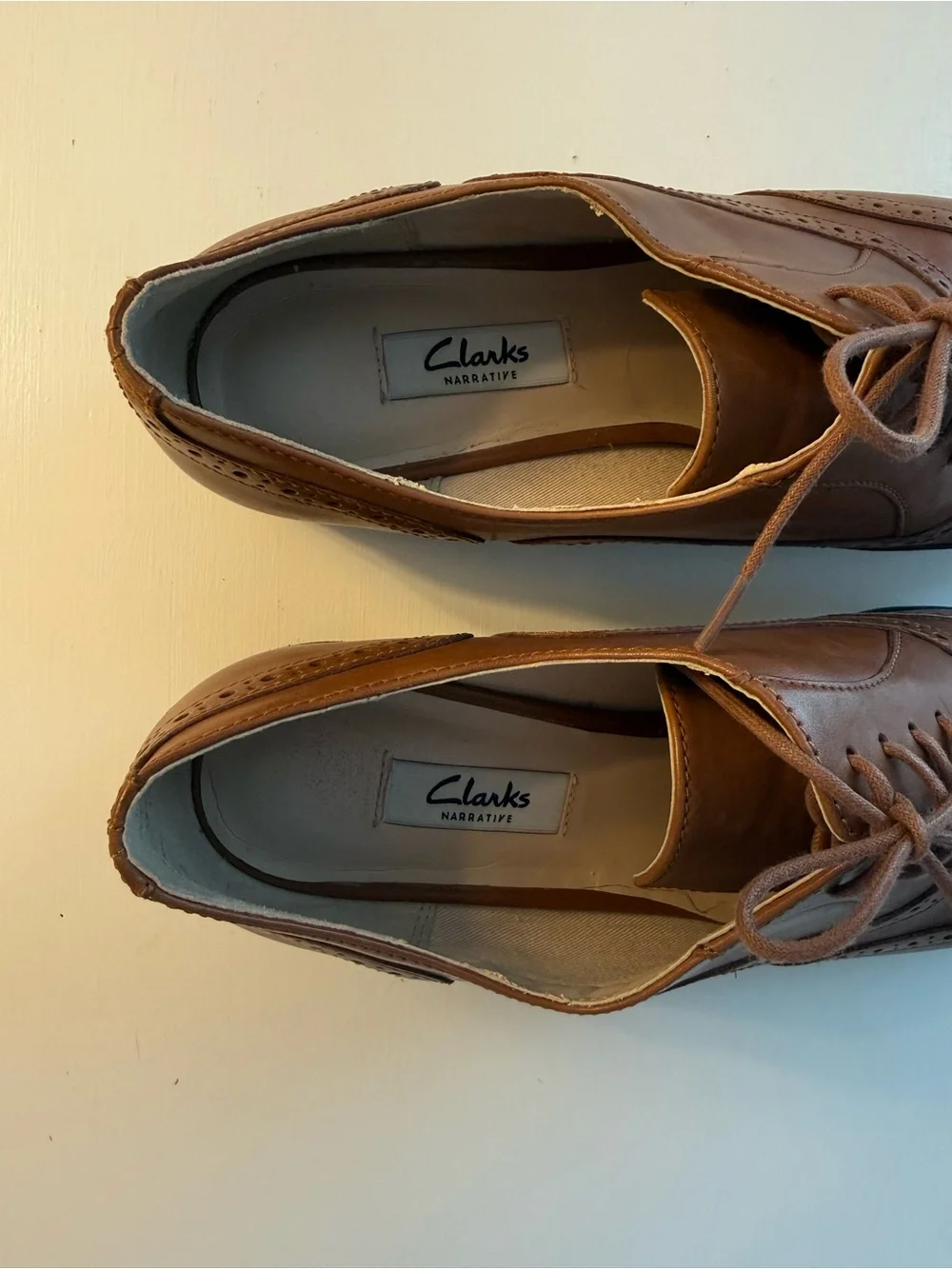 Clarks Women's Brown Leather Wingtip Oxfords